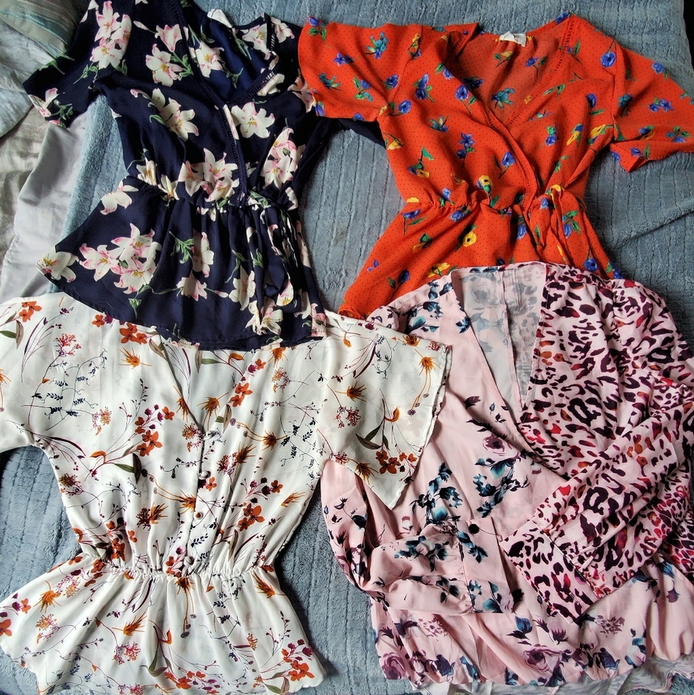Blouse Lot - bundle of 4 XS tops